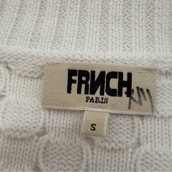FRNCH Paris Paulia Sweater Cream White Jumper Collar Women’s Small - Picture 5 of 9